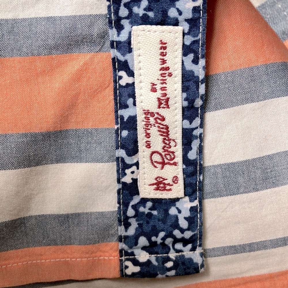 Original Penguin Short Sleeve Shirt Striped Multicolor Size XL - Picture 9 of 14